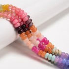 10-multi-color Gemstone Smooth Rondelle Beads Size 5x8mm 15 5   Strand