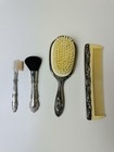 Vintage Silver Plated Vanity Set  Hair Brush  Makeup Brushes And Hair Comb