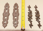 Vintage Cast Iron Backplates For Cabinet drawer Knobs Pulls 2 Sets Of 2