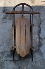 Vintage Wooden Snow Sled With Metal Runners About 40  Long