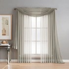 Window Elements Diamond Sheer Voile 216-inch Curtain Scarf  grey 
