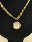 Vintage Monet Gold Tone 28    Necklace With Bonetto Watch Pendant