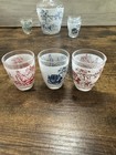 Vintage French Frosted Glass Decanter   6 Shot Glasses Barware Set
