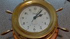 Vintage Weems   Plath Quartz Ships Bell Clock Brass Nautical Ships Wheel 1950s
