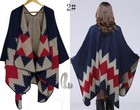 Au Stock Womens Warm Oversize Poncho Blanket Cloak Cape Coat Scare shawl Sc072-2