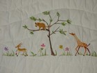 Baby Blanket quilt By Danielle Yellow white W Embroidered Safari Animals Giraffe