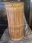 Vintage Rattan Bamboo Umbrella Stand Holder  20 Inches Tall 9 Inches Across