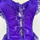 Vtg 80s Delicates Nylon Satin Negligee Teddy Romper Snap Frilly Bow Ties Size M