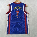 Harlem Globetrotters Jersey Mens Medium Blue Red Basketball Too Tall  7 Retro