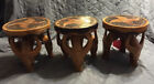 1960s Solid Wood Foot Stools  3   Mid Century-hand Carved Antelope ram  vintage 