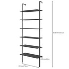 Bookshelf 6 Tier Modern Ladder Bookcase Wall Mount Shelving Unit Storage Shelves