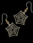 Funky Spider Web Earrings Punk Witch Goth Novelty Costume Jewelry-antique Bronze