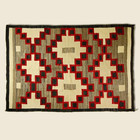 Antique Native American Indian Art Boho Ganado Navajo Wool Rug Two Grey Hill Rug