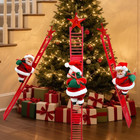 Electric Climbing Ladder Santa Claus With Music     Christmas Tree Decoration Gift