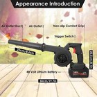Cordless Leaf Blower Vacuum Handheld Electric Leaf Blower With 2 Battery Us
