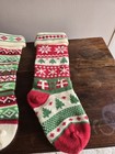 Set Of 3 Knitted Multicolor Christmas Holiday Hanging Stockings  Cottage