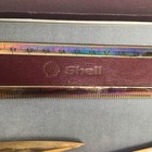 Vintage Shell Branded Desk Set     Scissors  Ruler    Letter Opener