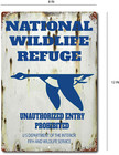 National Wildlife Refuge Tin Metal Sign 1930 s Replica Vintage Rustic Hunting