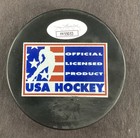 Herb Brooks Signed Hockey Puck Usa Gold Jim Craig Mike Eruzione Autograph Jsa