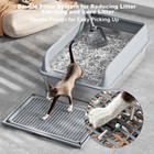 Superior Stainless Steel Xl Cat Litter Box high Sided w scoop  mat For Large Cat