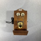 Rare Vintage Wooden Wall Mount Telephone Novelty Decor Crank  Bells   Receiver
