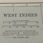 Antique 1927 Map Of West Indies 15   x11    