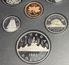 1987 Canada Double Dollar 7 Pc Proof Set W Case   50  Silver Davis Strait Dollar