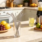 8-pack Reusable Stainless Steel Metal Straws With Cleaning Brush - Long Metal