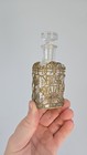Very Nice Antique Victorian Ornate Metal Encased Holy Water Bottle W  Stopper
