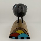 Zuni Pueblo Raven Bird Wood Carving Native American Art By Alan Lewis