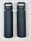 Lot Of 2 Peloton Water Bottle Black Glass Silicone Logo Screw Top 16oz New 