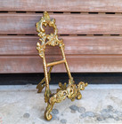 Vintage Solid Brass Book Easel Stand Bible Music Holder Tabletop 7 Inch Height