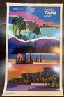 1980 Amtrak Tours Vintage Travel Poster 40x25 Railroad Scenic Usa Advertising