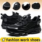 2025 Men Safety Boots Steel Toe Anti-smash Work Sneakers Non-slip Roofing Shoes