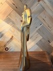 Vintage Large Dolbi Cashier 1987 Modernist Art Deco Brass Woman Statue