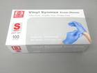 Basic Blue Vinyl Synmax Exam Gloves- Size Small  bmpf 3001  - Case Of 1000