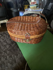 Adorable Vintage Travel Child   s Tea Party Set In Wicker Picnic Basket Case