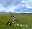 New 1 5  Big Yuzuak Impact Sprinkler  wheeled Cart Pasture  Arena  Farm 230 Feet