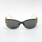 Chanel Cha7187 Shield Sunglasses Gold Frame Black Lens Cc Logo Women Italy