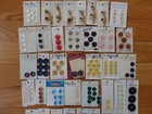 Big Lot Of 215 Vintage Sewing Buttons On Cards Variety Of Styles Colors   Sizes