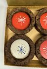 Vtg Cork Coasters Tiki Bar Atomic Star Burst Mcm Barware Beachcomber 1960s Retro