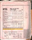 8755 Vintage Mccalls Sewing Pattern Misses 1960s Sleeveless Front Yoked Dress 10