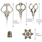 Vintage Sewing Tools Set 3 Scissors Thimble Bobbin For Craft Embroidery Use