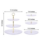 12  Clear Gold 3 Tier Plastic Round Cupcake Holder Party Events Decorations