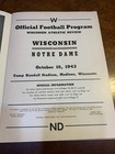 October 16  1943 Wisconsin Vs Notre Dame College Football Program Slight Crease 