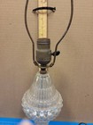 Clear Glass Table Lamp Vintage Style Ribbed Design Bedside Accent Lighting