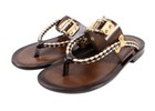 Leather Italian Sandals Mens Brown Genuine Leather Flip All Flops Handmade Adan