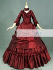 Victorian Gothic Bustle Taffeta 5pc Gown Dracula Mina Dress Vampire Costume 330