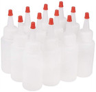 2oz 12pack Plastic Open Nozzle Squeeze Bottles With Red Tip Caps For Crafts Art