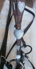 Vintage Silver Heart Split Ear Horse Bridle Custom Silver Snaffle Bit